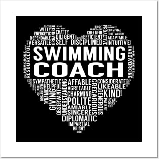 Swimming Coach Heart Posters and Art